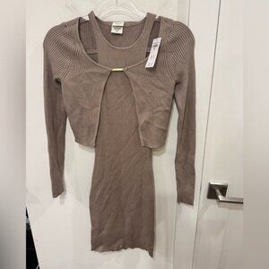 Abercrombie & Fitch Taupe Midi Dress